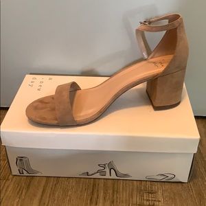 Suede nude strappy heels size 11 worn once